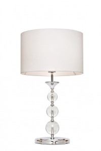 Lampa stołowa REA II kolor biały metal/szkło, tkanina, E27 IP20 RLT93163-1W Zuma Line