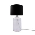 Lampa stołowa SAMASUN kolor transparentny/czarny, biały metal/szkło, tkanina, E27 IP20 5501BK Zuma Line