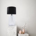 Lampa stołowa SAMASUN kolor transparentny/czarny, biały metal/szkło, tkanina, E27 IP20 5501BK Zuma Line