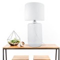 Lampa stołowa AMARSA kolor transparentny/biały metal/szkło, tkanina, E27 IP20 5506WH Zuma Line