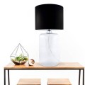 Lampa stołowa AMARSA kolor transparentny/czarny, biały metal/szkło, tkanina, E27 IP20 5507BK Zuma Line