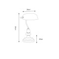 Lampa biurkowa EDES kolor antyczny mosiądz/zielony metal/szkło, E27 IP20 T110810 Zuma Line