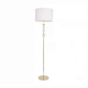 Lampa podłogowa REA kolor złoty/biały metal/szkło, E27 IP20 RLL93163-1GW Zuma Line