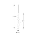 Lampa wisząca LUNA kolor czarny/złoty metal/szkło, 5xG9 IP20 5661 Zuma Line
