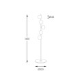 Lampa podłogowa ALI kolor czarny/złoty metal/szkło, 5xG9 IP20 5649 Zuma Line