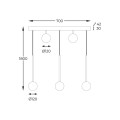 Lampa wisząca ALI kolor czarny/złoty metal/szkło, 5xG9 IP20 5641 Zuma Line