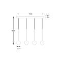 Lampa wisząca ALI kolor czarny/złoty metal/szkło, 4xG9 IP20 5640 Zuma Line