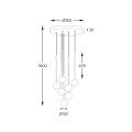 Lampa wisząca ALI kolor czarny/złoty metal/szkło, 7xG9 IP20 5642 Zuma Line