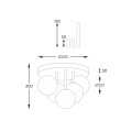 Lampa sufitowa szklane klosze kule ALI kolor czarny/złoty metal/szkło, 5xG9 IP20 5645 Zuma Line