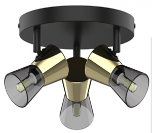 Lampa sufitowa CENTO kolor czarny mat/złoty metal/szkło, 3xG9 IP20 CK220532-3BG Zuma Line