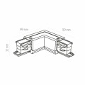 Łącznik kątowy L 3 fazowy kolor biały metal/tworzywo sztuczne 8000 Zuma Line