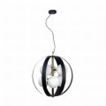 Lampa wisząca NELA kolor czarny/złoty metal/szkło, 6xE14 IP20 1138 Zuma Line