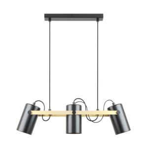 Lampa wisząca RESI kolor czarny mat/złoty metal, 3xE27 IP20 A8162-3A Zuma Line