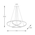 Lampa wisząca CHOLET kolor francuskie złoto metal/aluminium, tworzywo sztuczne, LED 6600 Lm 3000K IP20 MD7360-1A-3GT Zuma Line