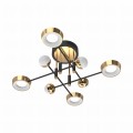 Lampa sufitowa LARA kolor czarny/francuskie złoto metal/aluminium,LED 6500 Lm 3000K IP20 MX7170-8-3BGT Zuma Line