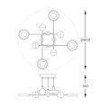 Lampa sufitowa LARA kolor czarny/francuskie złoto metal/aluminium,LED 6500 Lm 3000K IP20 MX7170-8-3BGT Zuma Line