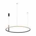 Lampa wisząca Wood CLAUD kolor czarny/drewno aluminium/metal, LED 1750 Lm barwa regulowana IP20 22808-WOOD Zuma Line