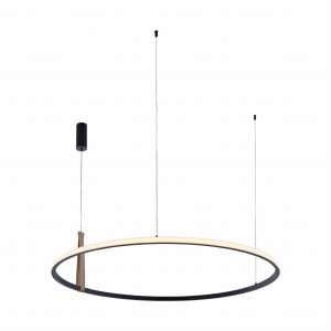 Lampa wisząca Wood CLAUD kolor czarny/drewno aluminium/metal, LED 1750 Lm barwa regulowana IP20 22808-WOOD Zuma Line