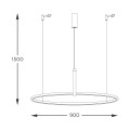 Lampa wisząca Wood CLAUD kolor czarny/drewno aluminium/metal, LED 1750 Lm barwa regulowana IP20 22808-WOOD Zuma Line