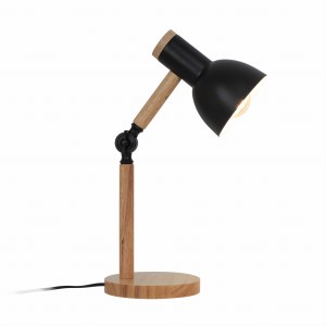 Lampa stołowa BALBO kolor czarny mat/drewno metal/drewno, E14 IP20 T22004B-BL Zuma Line