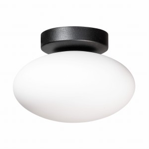 Plafon z serii OMI kolor Czarny, biały szklany klosz, źródło 1*G9 - 1186 Zuma Line