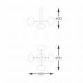 Lampa sufitowa OMI z czterema złotymi ramionami, szklane klosze, źródło 5*G9 - 1199 Zuma Line
