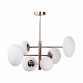 Lampa wisząca z serii OMI złoty stelaż, szklane klosze , wymienne źródło światła - 1197 Zuma Line
