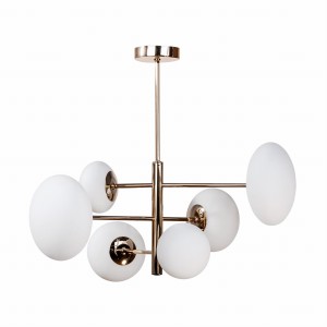Lampa wisząca z serii OMI złoty stelaż, szklane klosze , wymienne źródło światła - 1197 Zuma Line