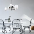 Efektowna lampa wisząca do jadalni OMI kolor Czarny, ramiona z szklanymi kloszami - 1196 Zuma Line