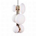 Lampa wisząca dekoracyjna OMI kolor Złoty, szklane klosze, źródło 6*G9 - 1195 Zuma Line