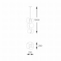 Lampa wisząca OMI czarna, 6-punktowa, szklane klosze - 1194 Zuma Line