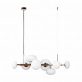 Lampa wisząca pozioma na lince z serii OMI kolor Złoty, 8*G9, szklane klosze - 1193 Zuma Line