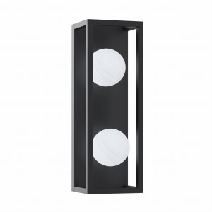 Kinkiet ścienny PIRO kolor czarny, szklane klosze, 2*G9 + LED 13W 3000-6000K- MB3115-2-3BT Zuma Line