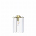 Lampa wisząca do sypialni NIRA złote elementy, szklany klosz, źródło 1*E14 - MD3523-1-EGN Zuma Line