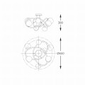Lampa sufitowa NISYRO kolor czarno-złoty, źródło 8*G9 szklane alabastrowe kule - MX4922-8-EBGN Zuma Line