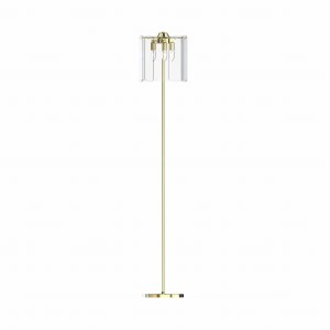 Lampa podłogowa złota 145 cm NIRA, szklany klosz, 3*E14 do stylowego salonu - ML3523-3-EGN Zuma Line