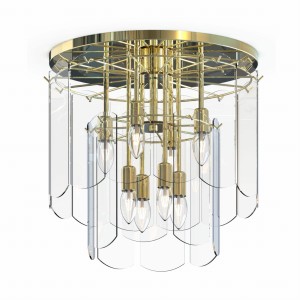 Lampa sufitowa NIRA kolor złoty ze szklanymi elementami, do salonu 8*E14 - MX3523-8M-EGN Zuma Line