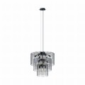 Elegancka lampa wisząca z szklanym kloszem NIRA czarna, do stylowego salonu - MD3523-14L-EBCN Zuma Line