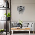 Elegancka lampa wisząca z szklanym kloszem NIRA czarna, do stylowego salonu - MD3523-14L-EBCN Zuma Line