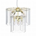 Lampa wisząca NIRA kolor Złoty z dwupoziomowym szklanym kloszem, 8*E14 - MD3523-8M-EGN Zuma Line