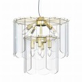 Lampa wisząca NIRA kolor Złoty z dwupoziomowym szklanym kloszem, 8*E14 - MD3523-8M-EGN Zuma Line