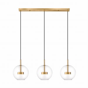 Lampa wisząca na listwie ENCELADUS złote zwity szklane klosze LED - P0428-03J-L4AC Zuma Line