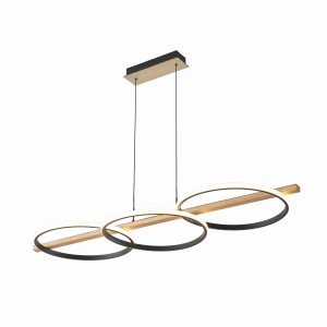 Lampa wisząca z ledowymi okręgami do jadalni ALMERIA kolor Czarny, LED 35W 3000K - MD3913-3-3BWLT Zuma Line