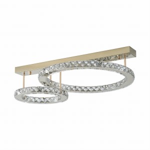 Lampa sufitowa z kryształowymi pierścieniami LED GIRONA kolor złoty,moc 36W barwa ciepła - MX3713-2-3GT Zuma Line