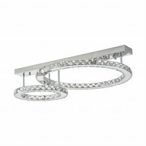 Lampa sufitowa z dwoma kryształowymi okręgami z serii GIRONA, LED 36W 3000K - MX3713-2-3CT Zuma Line