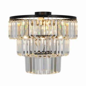 Lampa sufitowa kryształowa do salonu TIFANNY kolor czarny, 4*E14 - P17127-4-BK Zuma Line
