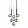 Lampa wisząca z dekoracyjnymi szklanymi kloszami ARCTURUS czarna nad stół - P0574-07F-SDFZ Zuma Line