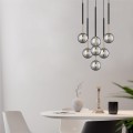 Lampa wisząca z dekoracyjnymi szklanymi kloszami ARCTURUS czarna nad stół - P0574-07F-SDFZ Zuma Line