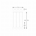 Lampa wisząca z czterema zwisami na listwie, szklane klosze z rodziny ARCTURUS kolor Czarny - P0574-04D-SDFZ Zuma Line