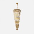 Lampa wisząca elegancki żyrandol szklany 2m LUXE Złoty E14 19002/40-GLD Zuma Line